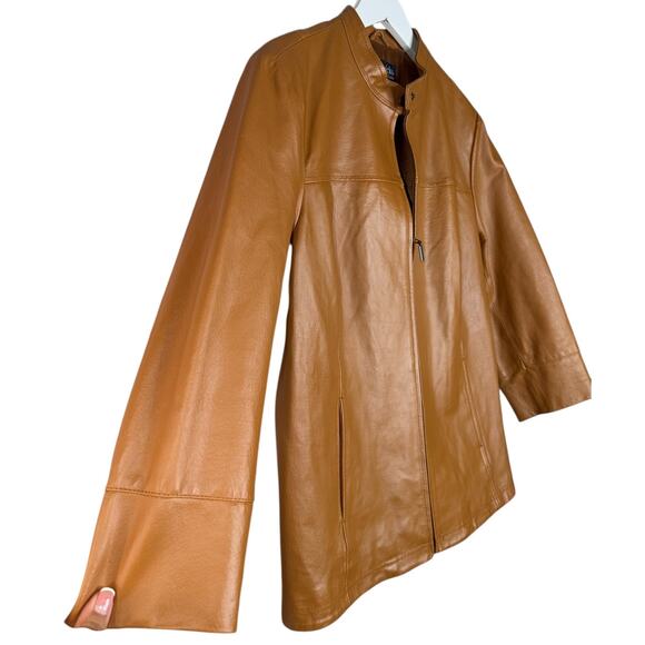 Vintage Chadwicks of Boston 90's Camel Brown 100% Leather Size 16 Bomber Jacket - Picture 6 of 11